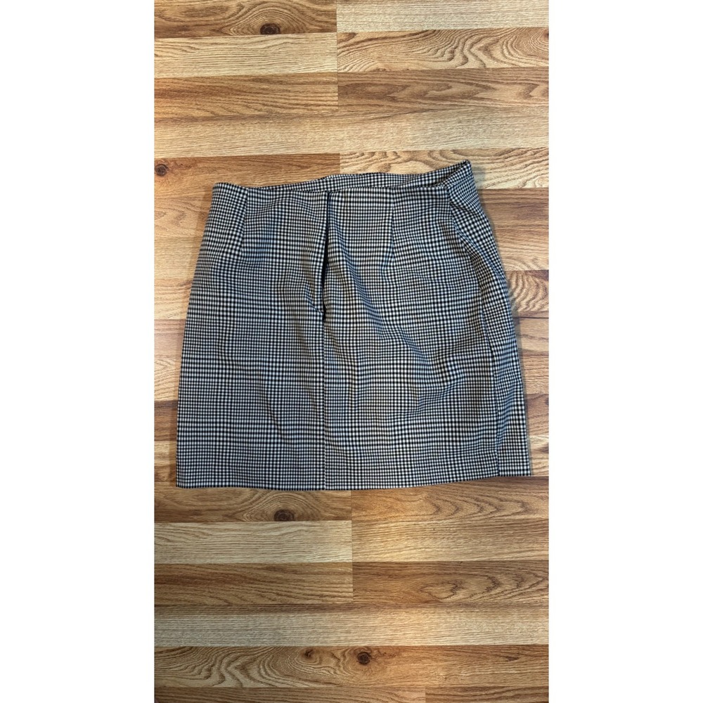 Rachel Zoe Black White‎ Gingham Mini Skirt A-Line Plaid Checkered Size 14